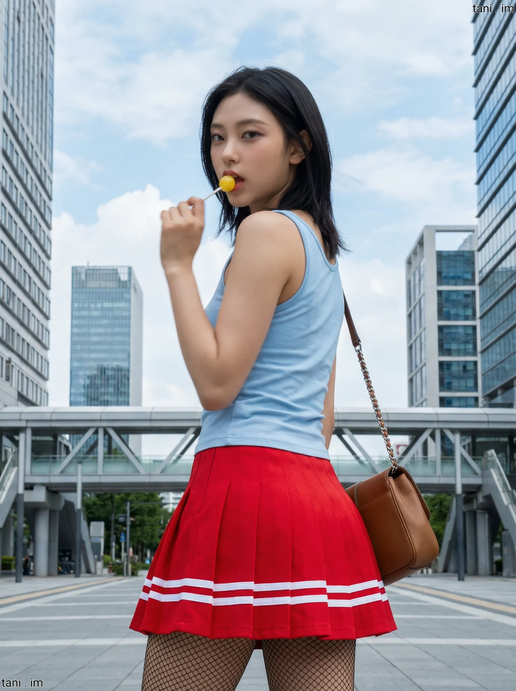 Image tagged Skirt, Sleeveless Top, Stockings