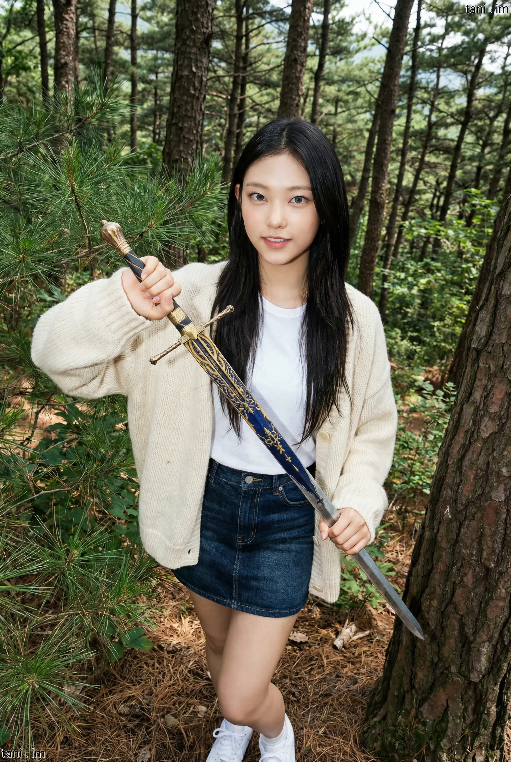 Image tagged Longsword, Sword, Weapon, Cardigan, Skirt