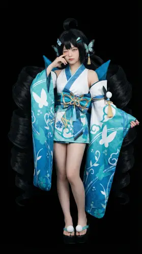 Image tagged Cat Shinobi, Dress, Furisode, Game, Hisui Nanagi, Ninja Defenders, Furisode, Headwear