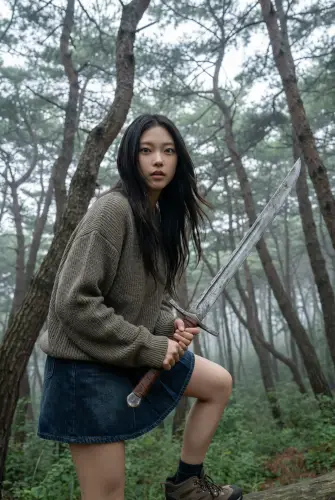 Image tagged Messer, Sword, Weapon, Sweater, Skirt