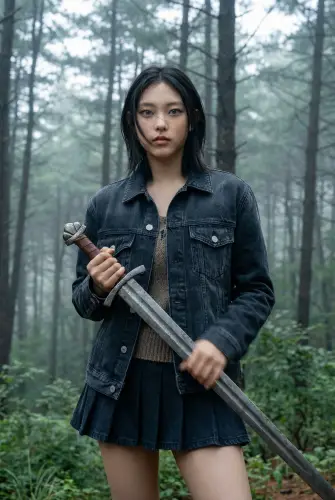 Image tagged Norse Sword, Sword, Weapon, Jacket, Skirt