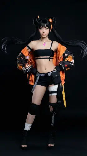 Image tagged Bralette, Cat Shinobi, Game, Jacket, Mei Kaminari, Ninja Defenders, Pants, Headwear