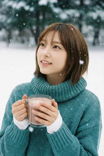 Image tagged Hot Chocolate, Mug, Snow, Sweater