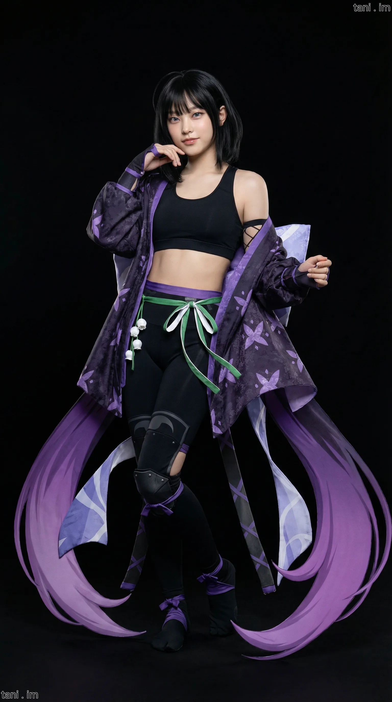 Image tagged Cat Shinobi, Game, Ninja Defenders, Ryo Nakatsukami, Bra Top, Haori, Pants