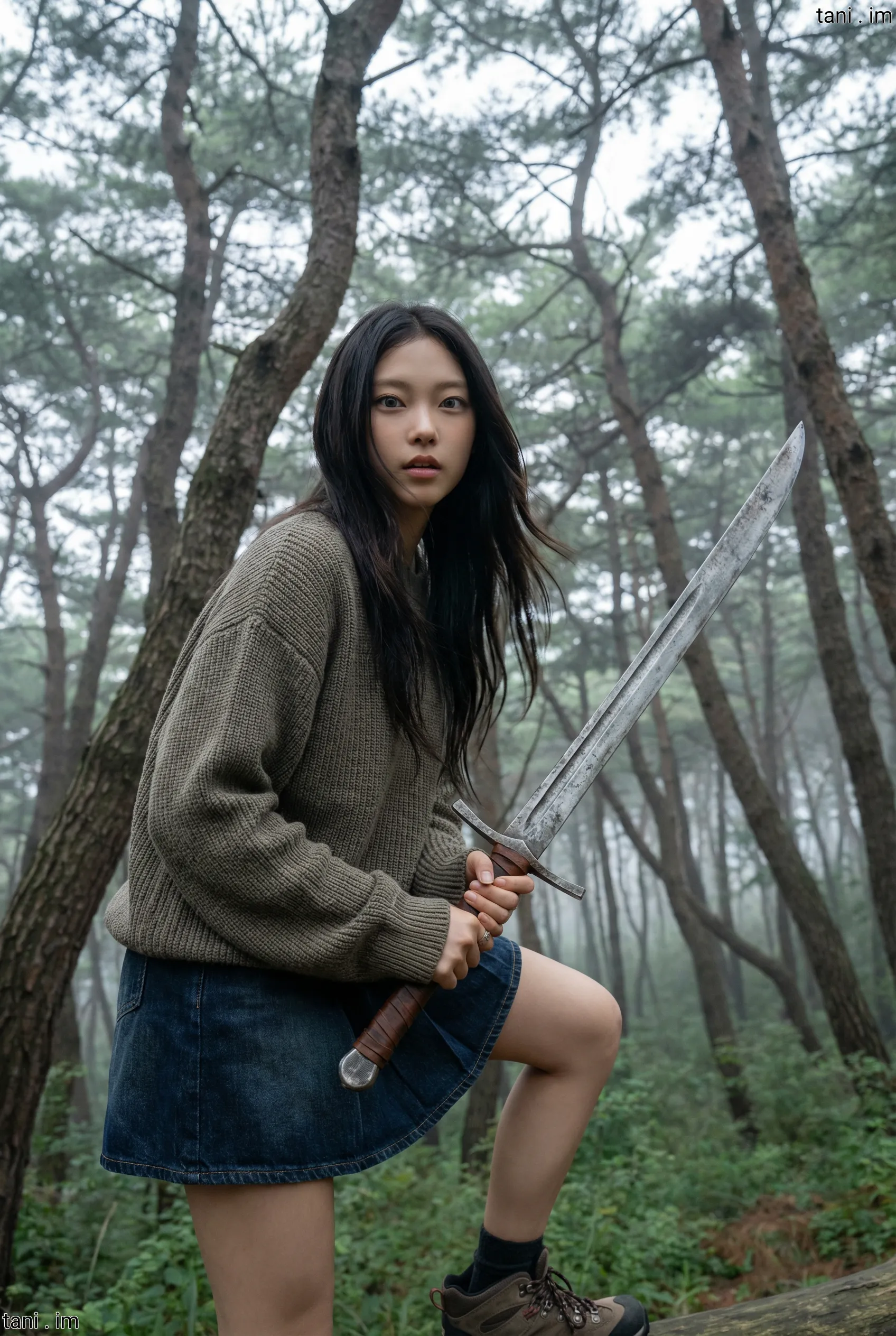 Image tagged Messer, Sword, Weapon, Sweater, Skirt