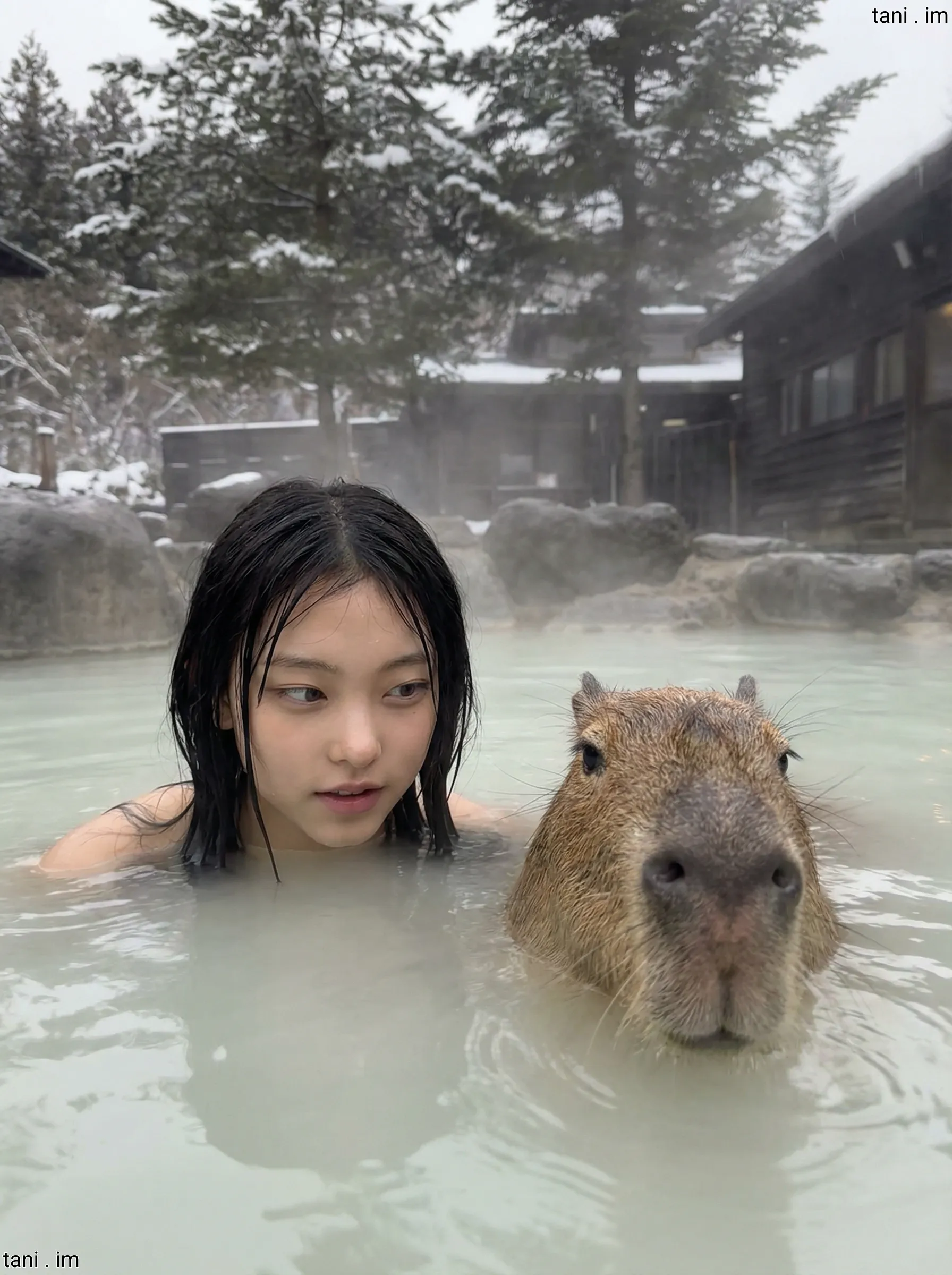Image tagged Capybara, Hot Spring, Bare