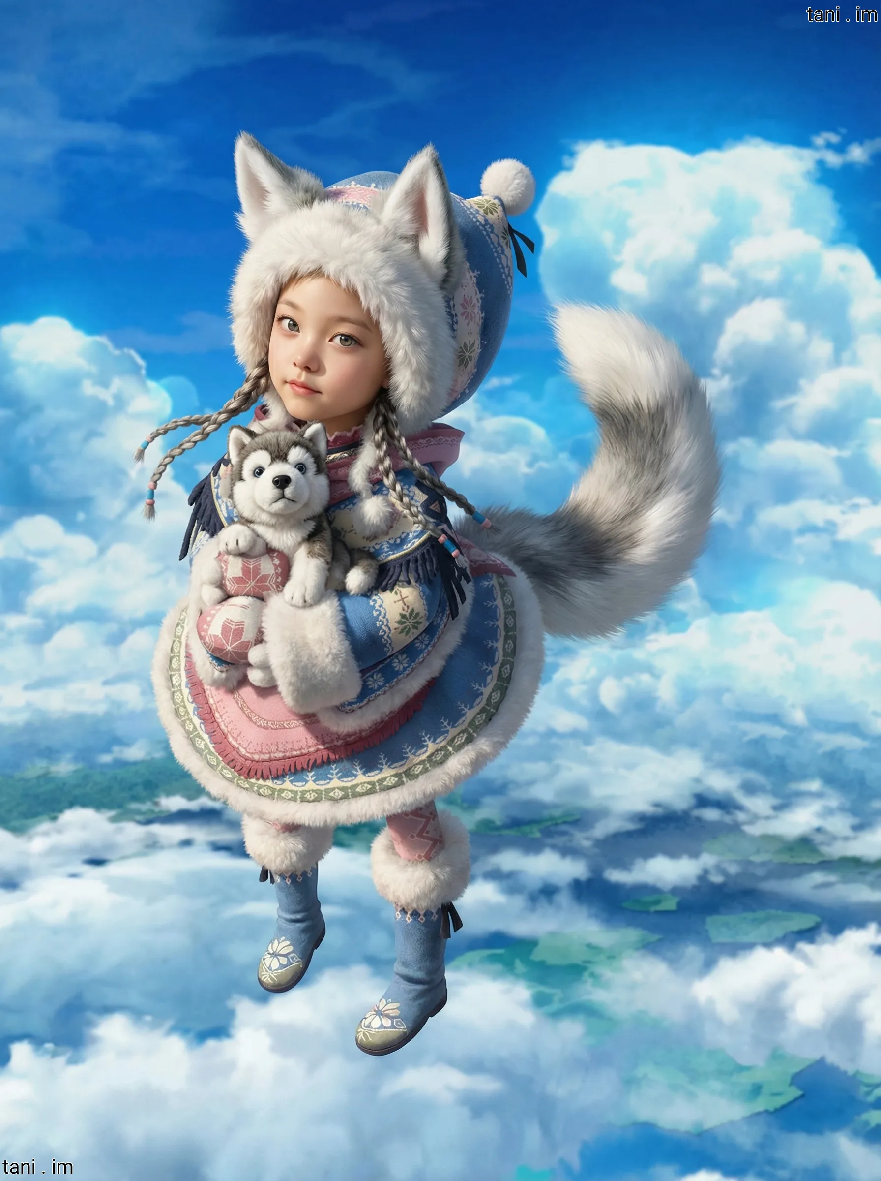 Image tagged Animal Ears, Dog, Game, Headwear, Hood, Koyomi Lupus, Parka, Plushie